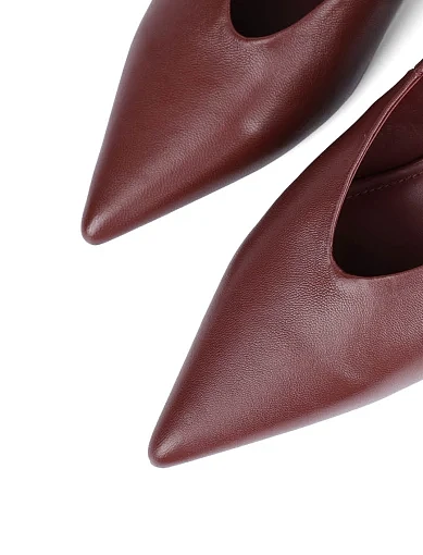 Жіночі туфлі MIRATON шкіряні бордові - фото 5 - Miraton