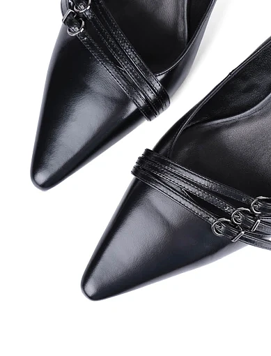 Жіночі туфлі MIRATON шкіряні чорні - фото 5 - Miraton