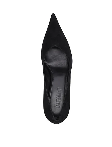 Жіночі туфлі-човники MIRATON велюрові чорні - фото 2 - Miraton