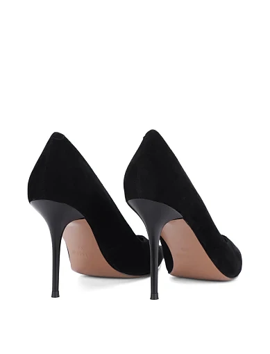 Жіночі туфлі-човники MIRATON велюрові чорні - фото 4 - Miraton