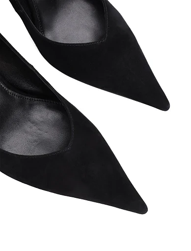 Жіночі туфлі-човники MIRATON велюрові чорні - фото 5 - Miraton