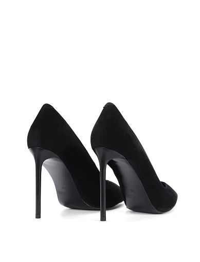 Жіночі туфлі човники MIRATON велюрові чорні(2539-17-1) - фото 4 - Miraton