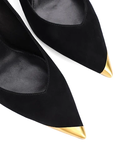 Жіночі туфлі човники MIRATON велюрові чорні(2539-17-1) - фото 5 - Miraton