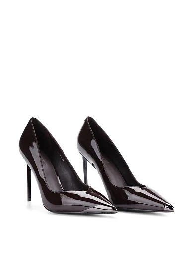 Жіночі туфлі човники MIRATON лакові коричневі - фото 3 - Miraton