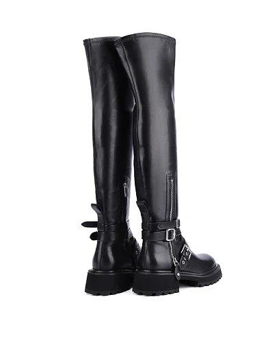 Жіночі ботфорти MIRATON шкіряні чорні - фото 3 - Miraton