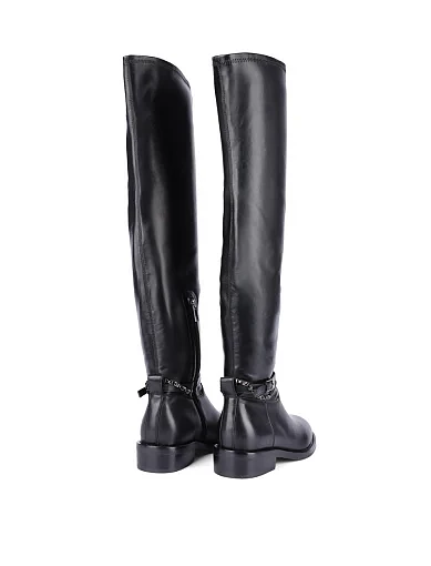 Жіночі ботфорти MIRATON шкіряні чорні - фото 4 - Miraton