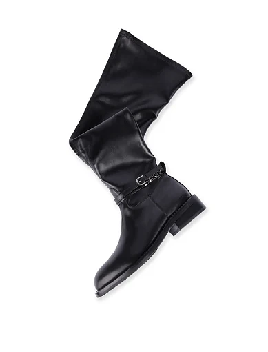 Жіночі ботфорти MIRATON шкіряні чорні - фото 5 - Miraton