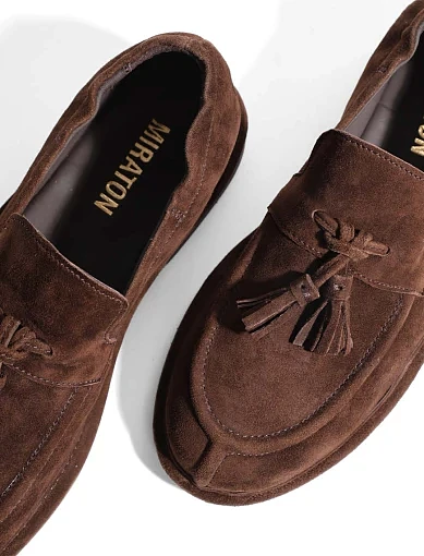 Жіночі сліпери MIRATON велюрові коричневі - фото 5 - Miraton