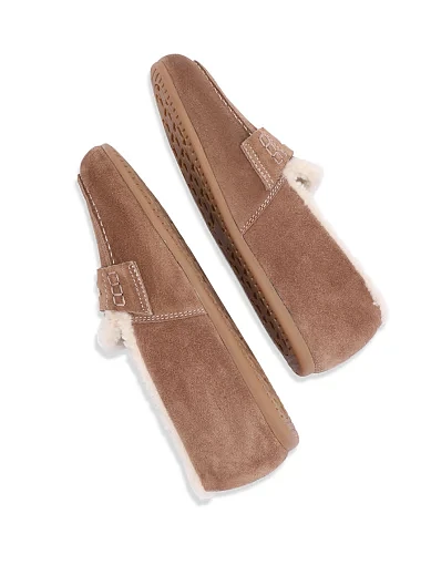 Жіночі мокасини MIRATON велюрові бежеві - фото 2 - Miraton