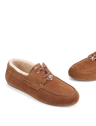 Жіночі мокасини MIRATON велюрові коричневі(AW5240405-1) - фото 5 - Miraton