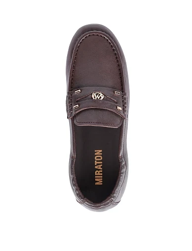 Женские мокасины MIRATON кожаные коричневые - фото 2 - Miraton