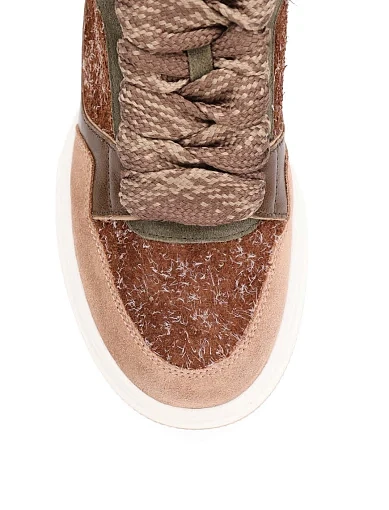 Женские кеды MIRATON замшевые бежевые - фото 5 - Miraton