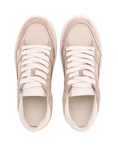 Жіночі кеди MIRATON шкіряні бежеві(H2582B-8-1) - фото 5 - Miraton