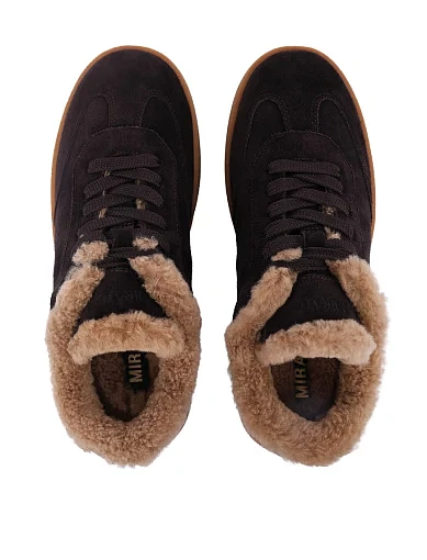 Жіночі кеди MIRATON велюрові коричневі(233A0-09-1) - фото 2 - Miraton