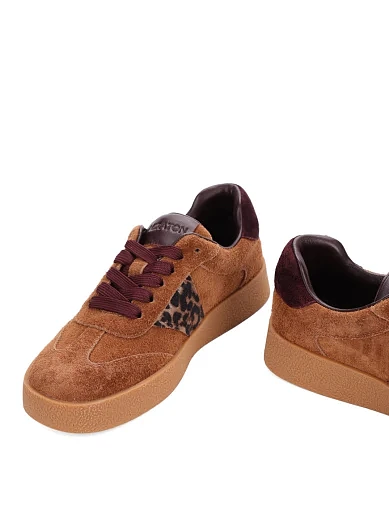 Женские кеды MIRATON велюровые коричневые - фото 2 - Miraton