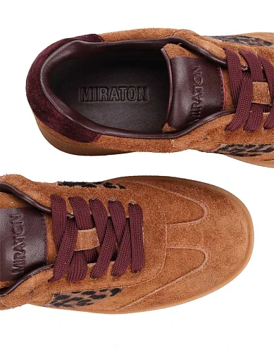 Женские кеды MIRATON велюровые коричневые - фото 5 - Miraton