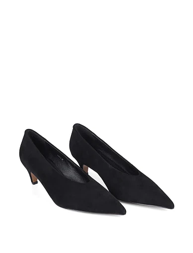 Жіночі туфлі MIRATON велюрові чорні(2493-1) - фото 3 - Miraton