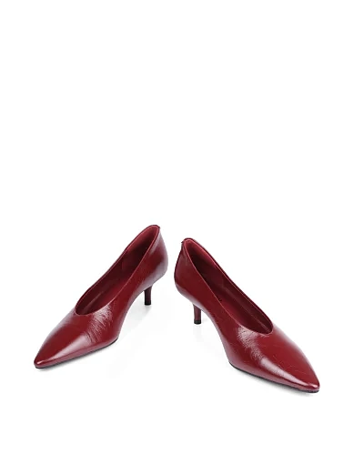 Женские туфли MIRATON кожаные бордовые - фото 2 - Miraton