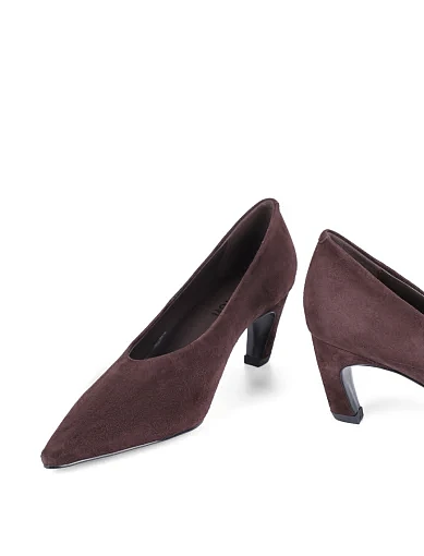 Жіночі туфлі MIRATON велюрові коричневі - фото 2 - Miraton