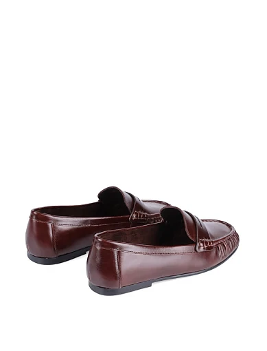 Женские слиперы MIRATON из масляной кожи коричневые - фото 4 - Miraton