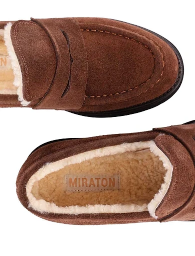 Жіночі туфлі MIRATON велюрові коричневі - фото 5 - Miraton