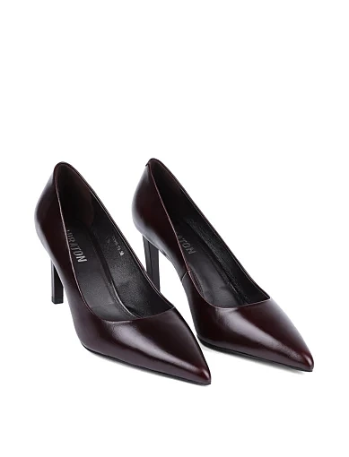 Жіночі туфлі MIRATON з масляної шкіри бордові - фото 3 - Miraton