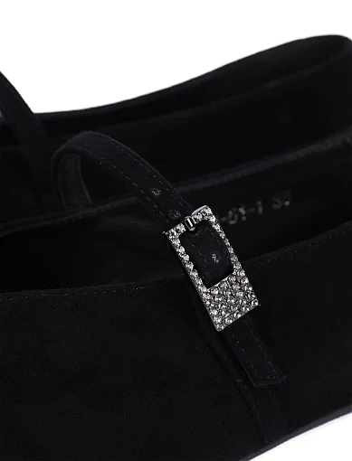 Женские балетки MIRATON велюровые черные - фото 5 - Miraton