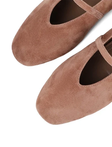 Жіночі балетки MIRATON велюрові бежеві - фото 5 - Miraton