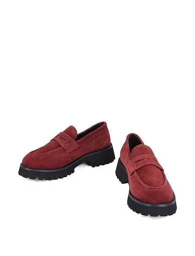 Жіночі туфлі MIRATON велюрові бордові - фото 5 - Miraton