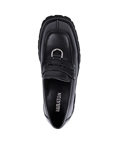 Жіночі туфлі MIRATON шкіряні чорні - фото 3 - Miraton