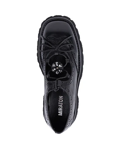 Жіночі туфлі MIRATON шкіряні чорні - фото 5 - Miraton