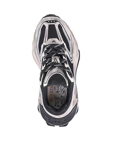 Жіночі кросівки MIRATON зі штучної шкіри чорно-білі - фото 2 - Miraton