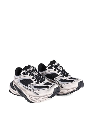 Жіночі кросівки MIRATON зі штучної шкіри чорно-білі - фото 3 - Miraton