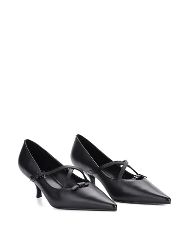 Женские туфли MIRATON кожаные черные - фото 3 - Miraton