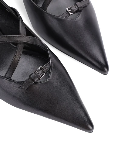 Женские туфли MIRATON кожаные черные - фото 5 - Miraton