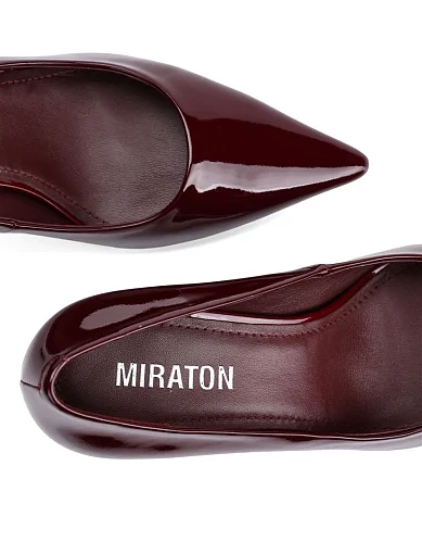 Жіночі туфлі човники MIRATON лакові бордові - фото 2 - Miraton