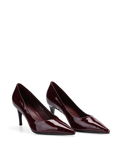 Жіночі туфлі човники MIRATON лакові бордові - фото 3 - Miraton