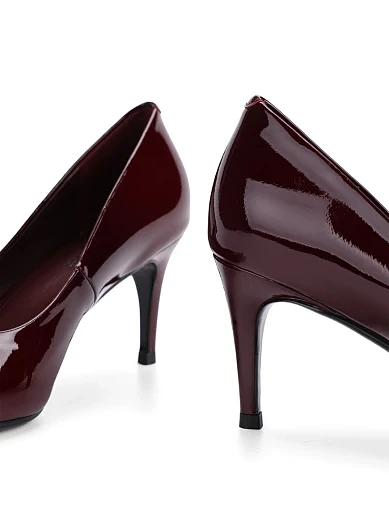Жіночі туфлі човники MIRATON лакові бордові - фото 5 - Miraton