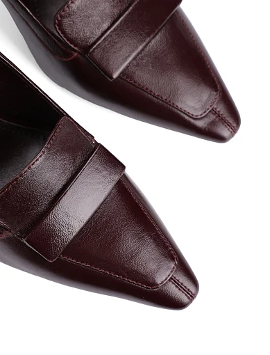 Жіночі туфлі човники MIRATON шкіряні бордові(5965-302-Y6801) - фото 5 - Miraton