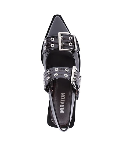 Жіночі балетки MIRATON шкіряні бордові - фото 3 - Miraton