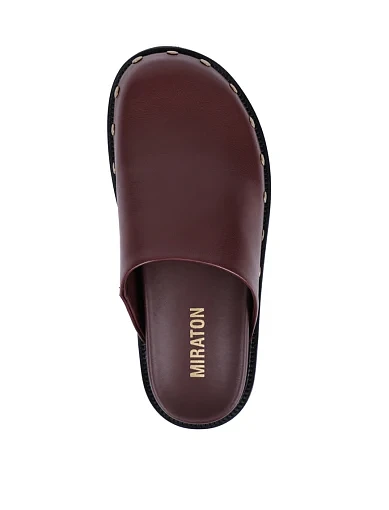 Жіночі мюлі MIRATON шкіряні коричневі - фото 2 - Miraton