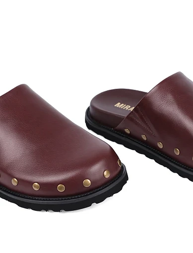 Жіночі мюлі MIRATON шкіряні коричневі - фото 5 - Miraton