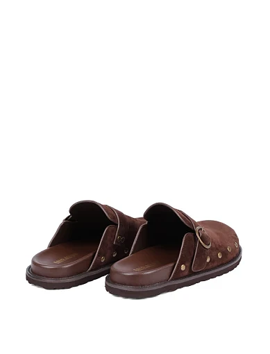 Жіночі мюлі MIRATON  велюрові коричневі - фото 4 - Miraton