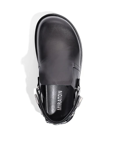 Жіночі сліпери MIRATON шкіряні чорні - фото 3 - Miraton