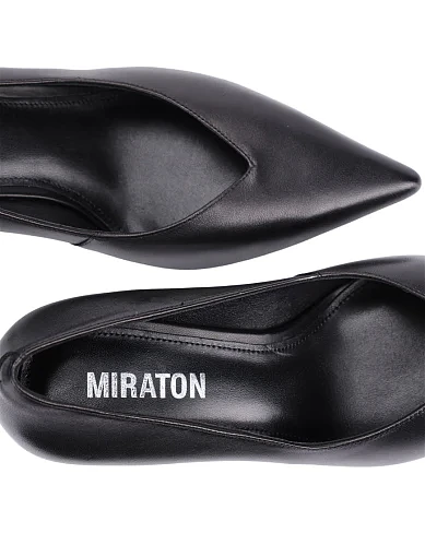 Жіночі туфлі-човники MIRATON шкіряні чорні(F693-801-1) - фото 5 - Miraton