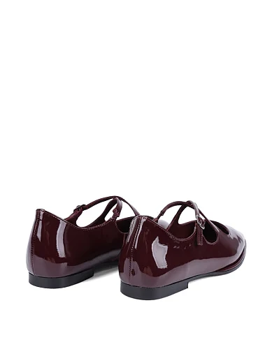 Жіночі балетки MIRATON лакові бордові - фото 4 - Miraton