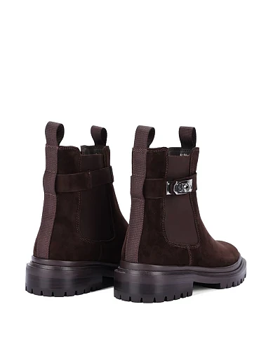 Жіночі черевики челсі Attizzare велюрові коричневі - фото 4 - Miraton