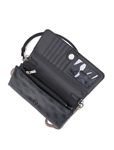 Женская сумка кросс-боди Guess из экокожи серая - фото 6 - Miraton