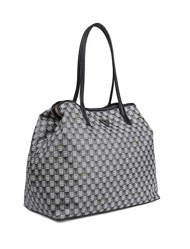 Женская сумка 2 в 1 Guess из экокожи черная - фото 2 - Miraton