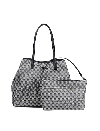 Женская сумка 2 в 1 Guess из экокожи черная - фото 4 - Miraton